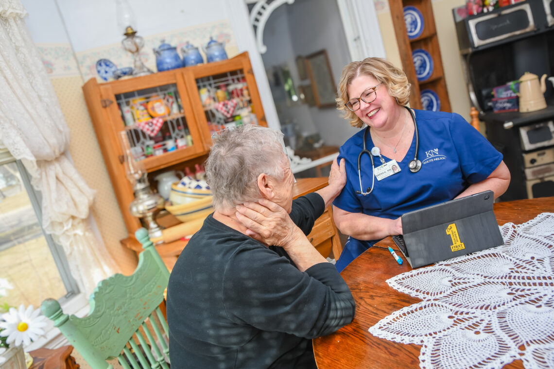 Mary Hatlestad with one of her nurses