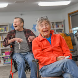 Residents laughing